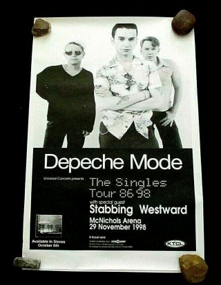 Depeche Mode The Singles 86 98,  Tour Poster,  Denver 11/29/98,  24x 36