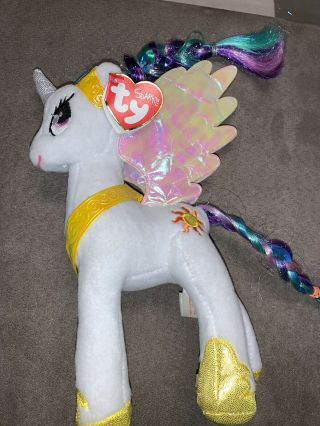Ty My Little Pony 41182 Princess Celestia Sparkle Beanie Babies 9 " 23cm Rare