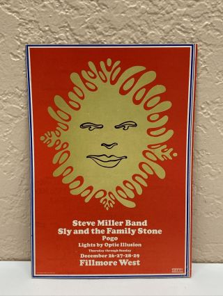 Bg151 1968 Steve Miller Sly & The Family Stone Pogo Bill Graham Post Card