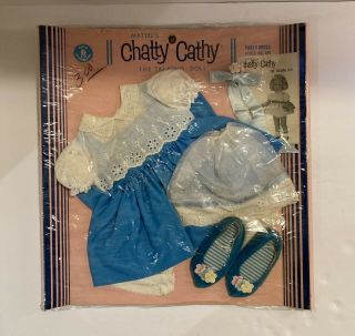 Vintage Chatty Cathy Party Dress Fashion 691 Nrfb Very Rare Htf - Mattel 1961