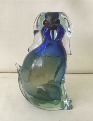 Vintage Novelty Murano Glass Dog Decanter