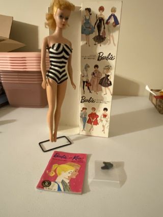 Vintage 4 Blonde Ponytail Barbie W/ Box Doll