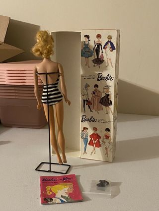 Vintage 4 Blonde Ponytail Barbie w/ Box doll 2