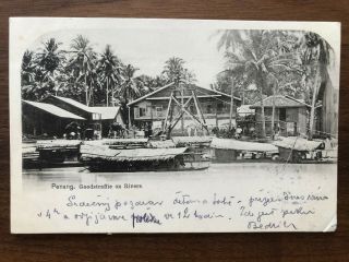Malaysia Old Postcard Goodstraffie On River Penang To Austria 1904