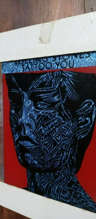 Rolling Stones.  Tattoo You Carnival Prize Glass Mirror 8x8 1980 