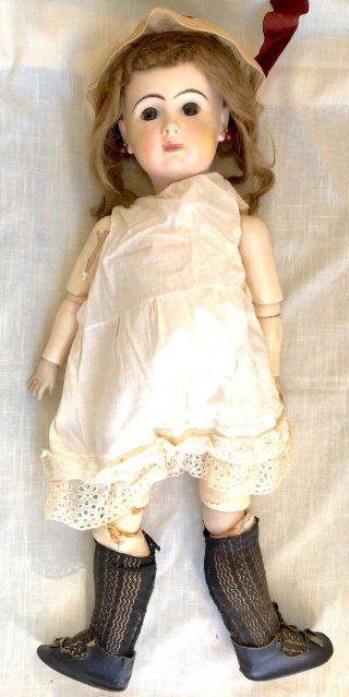 Antique French Bisque And Wood Doll Depose Tete Jumeau Bte.  S.  G.  D.  G.  10 22 "
