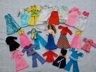 Vintage 1970 Topper Dawn Doll With Several Outfits