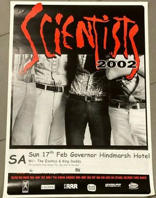 Scientists/the Exotics/king Daddy.  Rare Aussie/oz 2002 Tour Poster