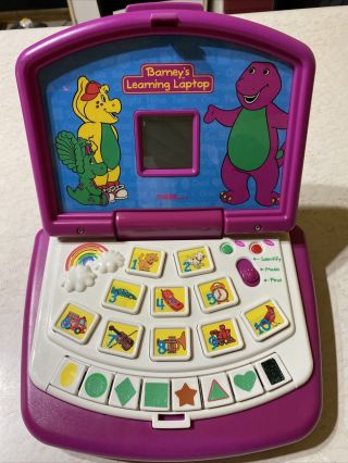Vintage 1999 Barney’s Learning Laptop Computer Game Toy Braille