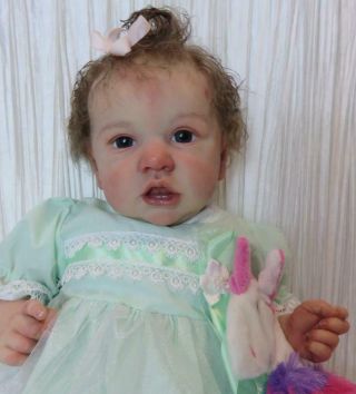 Gorgeous Lifelike Finished Reborn Saskia By Bonnie Brown Newborn Girl Baby Doll