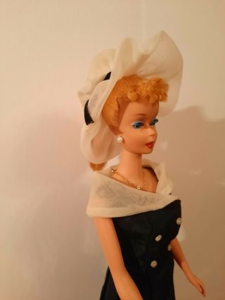Vintage 1959 Barbie Blonde Ponytail 4 with Box and Stand 4