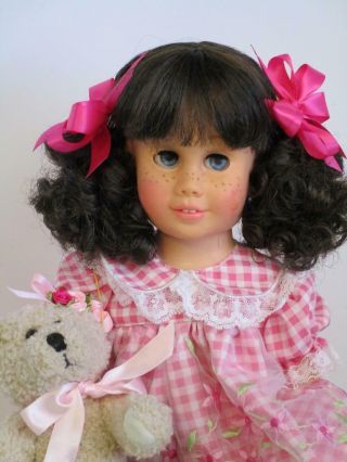Restored Mattel Chatty Cathy Brunette Pigtail Pink Gingham Party Dress Talks