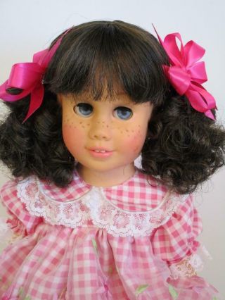 RESTORED Mattel Chatty Cathy BRUNETTE Pigtail PINK GINGHAM PARTY DRESS Talks 6