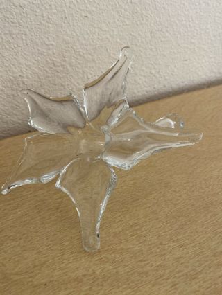 Hamon Scott Depot Wv Hand Blown Art Glass Flower Holder 7” Hibiscus Bud Vase