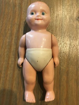 Vintage Renwal Dollhouse Large Baby Doll 9 Hard Plastic 5 " Htf