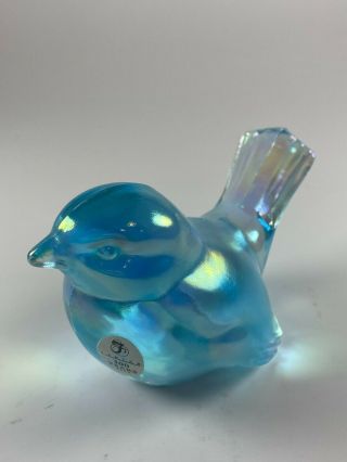 Fenton Glass Bird Figurine Opalescent Light Blue 5163kj