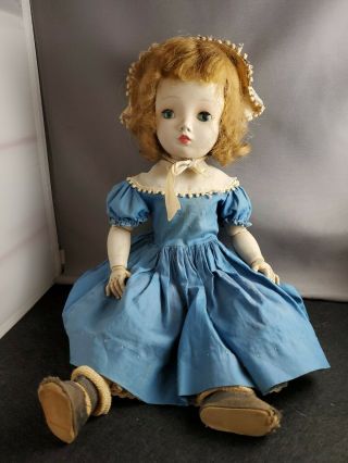Vintage Madame Alexander Doll With Moveable Joints Blue Eyes 17 Inches
