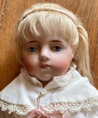 18” Antique C1890 Closed Mouth German Bisque Fashion Doll W/orig Mohair Wig 5