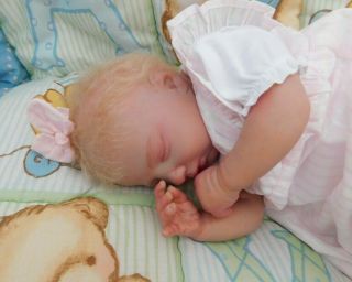 Reborn Baby Girl Sleeping Blond Realborn Ethnic Doll Full Arms And Legs