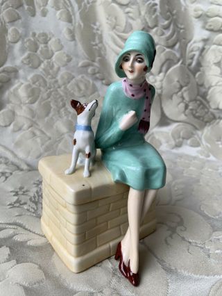 Exceptionnal Porcelain Box/half Doll Related/demi - Figurine/art Deco/fasold