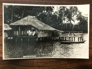 Singapore Malay Old Postcard Malay House River Singapore To Germany 1933