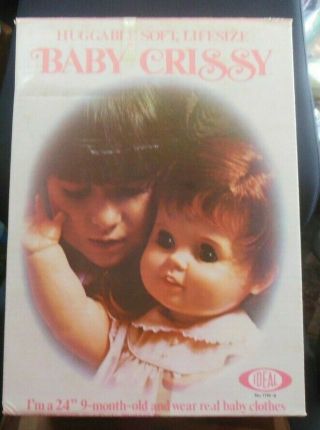 Vintage 1972 - 73 Ideal Life - Size Huggable Baby Crissy 24 " 9 Mo.
