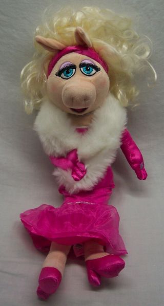 Walt Disney Store Muppets Miss Piggy In Pink Dress 21 " Plush Stuffed Animal Toy