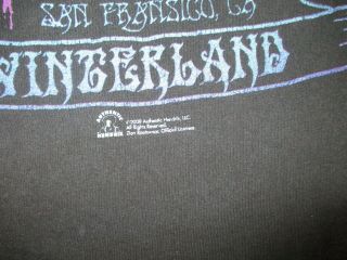 Mens VTG Jimi Hendrix Winterland San Francisco T Shirt Sz.  2XL 3
