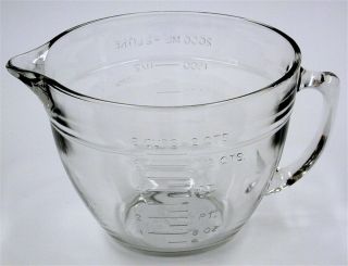 Vintage Anchor Hocking 88 Batter Bowl 8 Cups 2 Quarts Clear Glass Usa