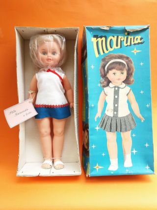 N.  O.  S 45 Cm Tall Vintage Old Rare Spain Munecas Famosa Marina Doll Toy,  Box