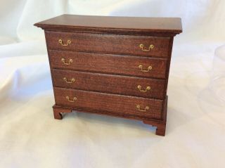 Dollhouse Miniature 1:12 Vintage Ed / Ted Norton 4 Drawer Chest With Fancy Feet