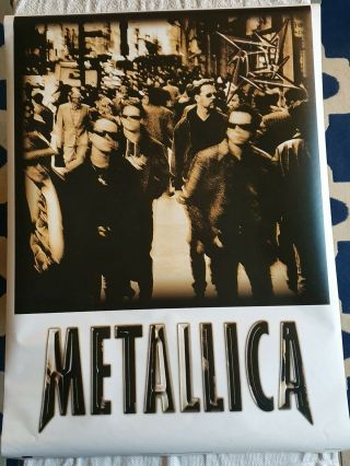 Vintage 1997 Official Metallica Uk Maxi Poster - 90 X 64cm - Printed By Splash