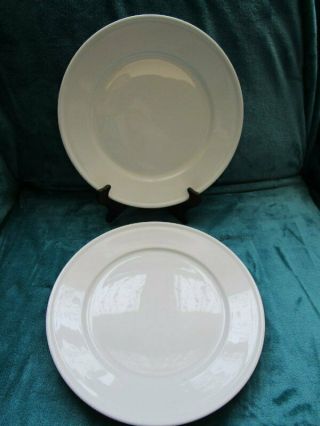 Set Of 2 Williams Sonoma White Pantry Essentials 11 " Dinner Plates Euc