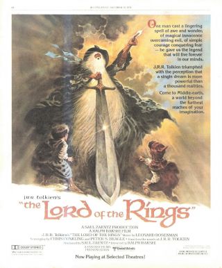 (rst17) Poster/advert 13x11 " Lord Of The Rings J.  R.  R.  Tolkien Cinema Movie