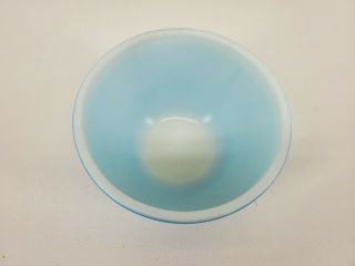 Vintage Pyrex 401 Primary Color Blue Turquoise Small Nesting Mixing Bowl 1.  5 Pt 2