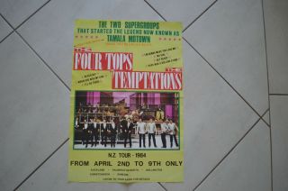 The Four Tops And The Temptations Rare 1984 Zealand Tour Poster