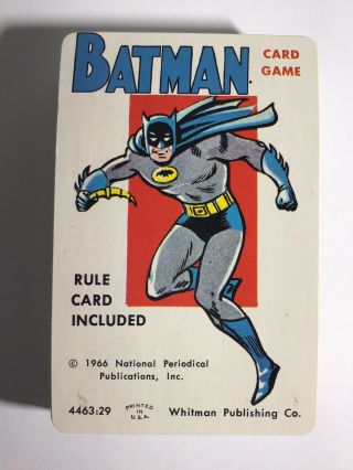 Vintage 1966 Whitman Batman Card Game Complete With Instruction Card