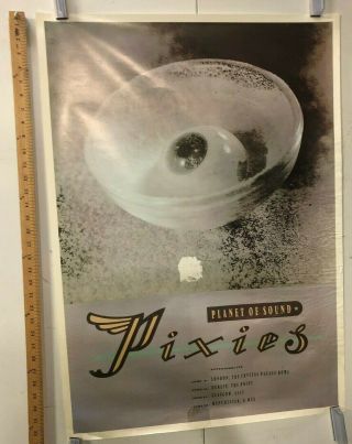 Vintage Music Poster The Pixies " Planet Of Sound " On Tour Eyeball Bowl