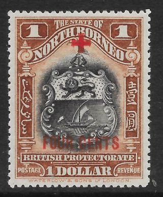 North Borneo 1918 $1,  4c.  Chestnut Sg 249