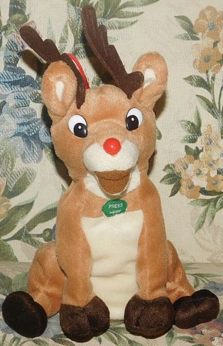 Rare Stuffins Rudolph 8 " Talking Plush Stuffed Doll Toy 2000 She Says I 