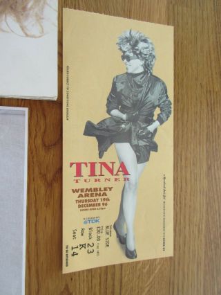 Tina Turner 1996 Wildest Dreams Tour Concert Programme,  Ticket,  Merchandise 2
