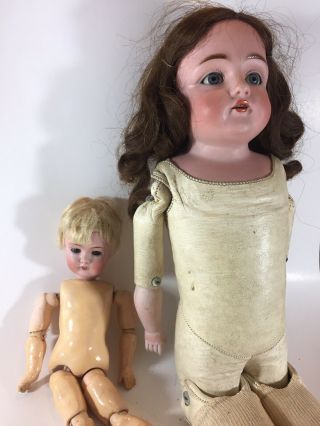 Antique Dolls 20” And 10” Open Mouth (german Kestner?)