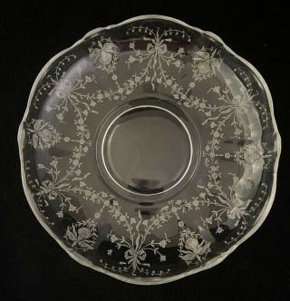 Vintage Heisey Glass Orchid Etched Gardenia Bowl 9 1/4 " Etch 507 Elegant