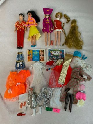 1970 Vintage Topper Dolls Dawn,  Dawn Head To Toe,  Gary,  And Angie Plus Outfits
