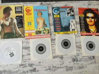 4 Rare Spiral Scratch Magazines Inc 7” Singles Sex Pistols Iggy Pop Punk Madonna