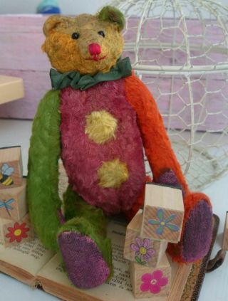 Antique Bearv Vintage Teddy Bear Straw Stuffed 1950s