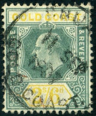 Gold Coast Kevii 1904 Sg57 2/6d Black & Yellow Fine C£110