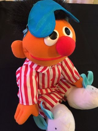 Tyco 1996 Sesame Street Sleep And Snore Ernie Talk And Sing Vintage Plush Doll