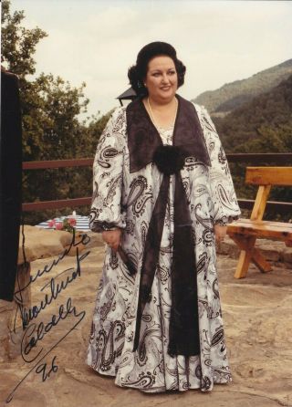 Autographed Photo Of Opera Singer Soprano Montserrat Caballe