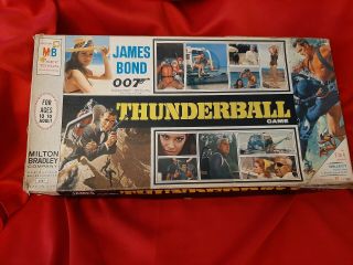 1965 " Thunderball " Board Game By Milton Bradley - Sean Connery As James Bond 007